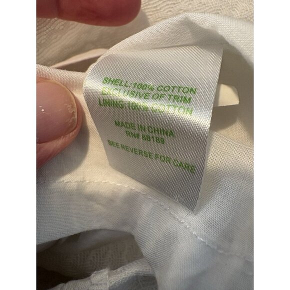 LILLY PULITZER White Jacquard Halter Dress Beaded Apron Size 2 Summer Preppy - Picture 11 of 11